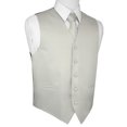 Italian Design, Men's Tuxedo Vest, Tie & Hankie Set Platinum