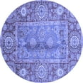 thumbnail image 1 of Ahgly Company Machine Washable Indoor Round Oriental Blue Traditional Area Rugs, 7' Round, 1 of 4