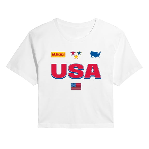 Instant Message - USA 250 Jersey Cropped Graphic T-Shirt