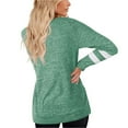 thumbnail image 4 of SWQZVT Women T Shirt Casual Trendy Tunic Tops Loose Fit Long Sleeve Shirts for Women Crew Neck Cotton Shirt Green Blouses, 4 of 4