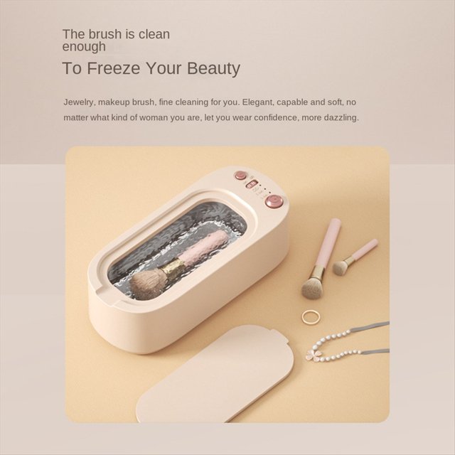 Ultrasonic Jewelry Cleaner Machine, Professional Sonic Jewelry Cleaner with 3 Timer Modes for Glasses, Jewelry Pink