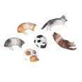thumbnail image 3 of Mini Cat Statues, Detailed Texture 6Pcs Sleeping Style Mini Cat Figures Super Cute  For Car ANGGREK Miniature Cats, 3 of 8