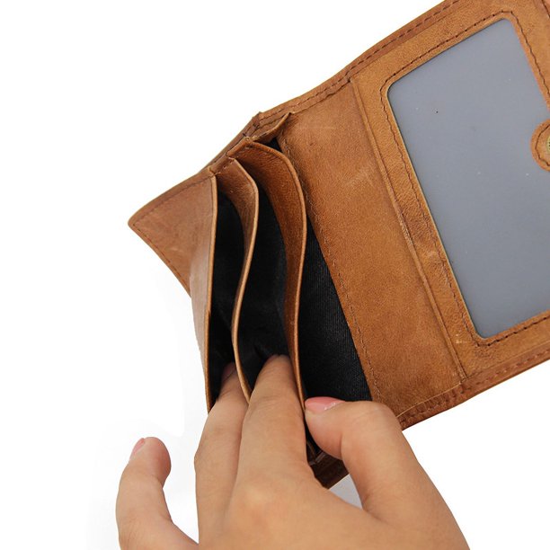 Tarjetero antirrobo de piel de vaca con capa, tarjetero de piel encerada con aceite, tarjetero, tarjetero, tarjetero para varias tarjetas, duradero