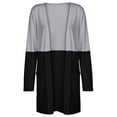 thumbnail image 3 of Xuanfei Women Open Front Spliced Long Sleeve Pockets Contrast Color Cardigan, 3 of 4