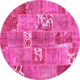 thumbnail image 1 of Ahgly Company Indoor Round Patchwork Pink Transitional Area Rugs, 5' Round, 1 of 4