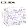 thumbnail image 3 of Storage Box With Lid 16.5x12.6x11.8In Foldable Stacked Household Storage Box Pretty Purple Butterfly Seamless, 3 of 7