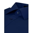 thumbnail image 4 of Men's Slim Fit Button Up Long Sleeve Solid Dress Shirt - Navy - L (16-16.5) 32/33 sleeve, 4 of 5