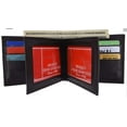 thumbnail image 6 of RFID Blocking Genuine Leather Men's 2 Center Flap Bifold Wallet ID Credit Card ID Holder, 6 of 10