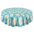 thumbnail image 5 of Round Tablecloth 60 Inch Daisy Table Cover Wrinkle Free Dining Kitchen, 5 of 5