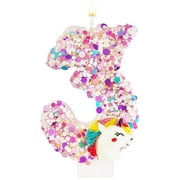 0-9 Number Birthday Candle,Happy Birthday Cake Candle， Unicorn Themed Party Supplies