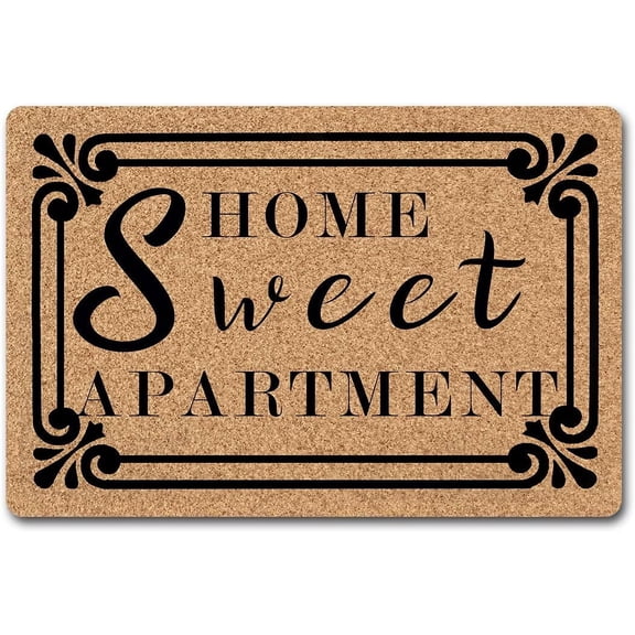 Home Sweet Apartment Mats for Front Door Entry Front Porch Doormat Non-Slip Carpet Rugs Floor Mat Decorative for Home Bathroom Kitchen Indoor 16x24 Inch