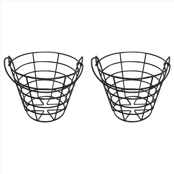2X Canasta de Golf de Metal Inoxidable Canasta de Golf Canasta de Golf Contenedor de Bolas Contenedores de Bolas Soporte para 50 Bolas-Negro