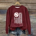 thumbnail image 4 of 50% Off Clearance Zip Up Sweatshirt Women Women's Baseball Printed Crew Neck Multi Color Multi Size Crew Neck Hoodless Long Sleeve Sweatshirt, 4 of 5