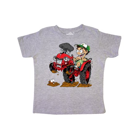 

Inktastic Hot Roddin Rod on a Tractor in Red Gift Toddler Boy Girl T-Shirt