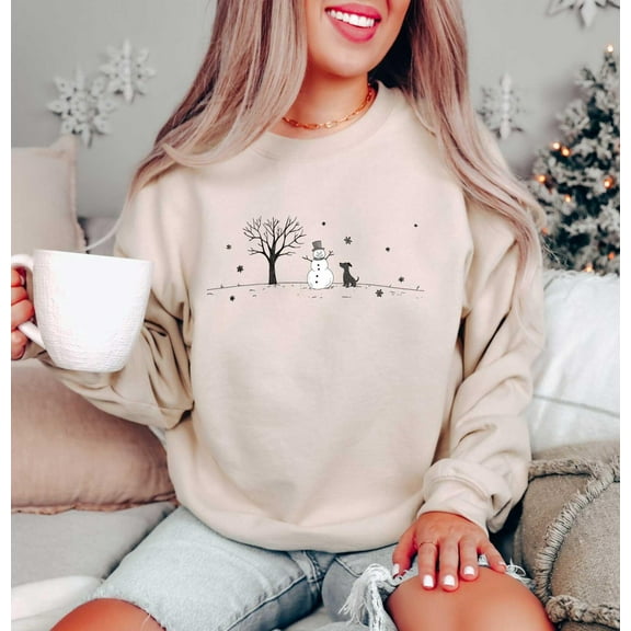 Sam Soft Snowman Sweatshirt, Sweatshirt, Snowman Shirt, Snowman Shirt, Crewnecks For Women, Winter Sweatshirt