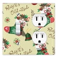 thumbnail image 1 of WIRESTER Double 1-Gang Toggle Light and 1-Gang Duplex Outlet Switch Plate/Wall Plate Cover, Stocking Christmas Bells, 1 of 6