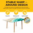 thumbnail image 4 of Ombre Turquoise Ocean Table Cloths for 6 Foot Rectangle Tables, Gradient Coastal Beach Waves Summer Patio Waterproof Elastic Fitted Tablecloths, Washable Rectangular Table Cover for Camping, 4 of 8