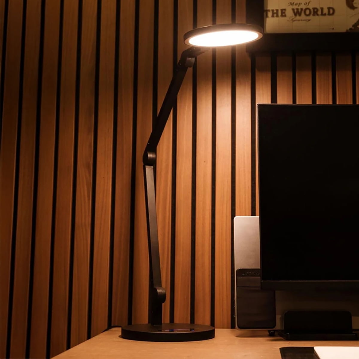 Lume Cube Edge Light 2.0 Bi-Color LED Desk Lamp with Electronic Base, Black