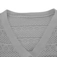 thumbnail image 4 of Womens Blazers Dressy Casual, Women's 3/4 Sleeve Cropped Cardigan, 2025 New Lightweight Crochet Shrugs Button up Knit Sweater Coat Tops Gray S, 4 of 4
