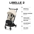 thumbnail image 5 of Cybex Libelle 2 Travel pockit Cochecito de bebé - Cochecito de viaje ligero para avión con reclinación con una sola mano, compatible con asientos de coche CYBEX, lona blanca, 5 of 5