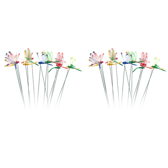 2025 New! 48Pcs 3D Dragonfly Garden Decor Dragon Fly Stakes Dragonflies Ornaments Patio Decoration
