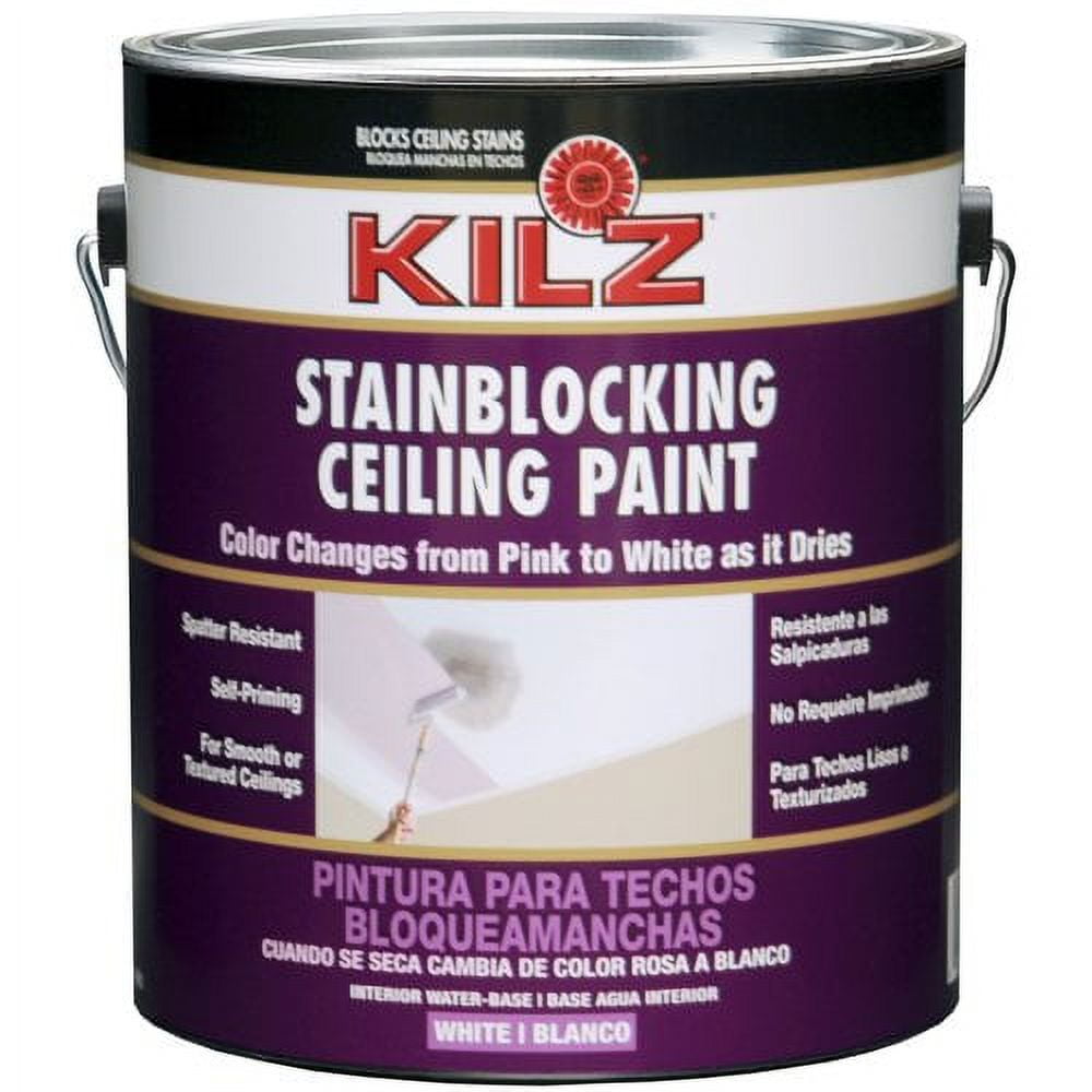 KILZ Stainblocking Ceiling Paint, Interior, White, 1 Gallon Best Deals