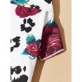 thumbnail image 5 of PETSIN 1pc Petsin Cute Rose Patterned White Pet Shirt With Paw Prints, 5 of 5