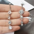 thumbnail image 2 of Dosaele ESTONE 5 Pcs Anneau de Nombril en Titane Courbé Barbel CZ Piercing en Pierre, 2 of 5