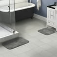 thumbnail image 2 of Garland Rug Traditional Washable Bath Rug Set, 2 Piece Set (17"x24" Bath Rug, & 21"x34" Bath Rug) Medium Gray, 2 of 7