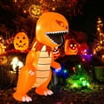 thumbnail image 1 of Gymax 8ft Inflatable Pumpkin Dinosaur Halloween Decoration w/ Built-in LED Lights, 1 of 9