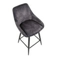 thumbnail image 4 of LumiSource Black Steel, Grey Velvet Diana Counter Stool - Set of 2, 4 of 9
