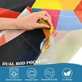 thumbnail image 4 of Yayeee Kitchen Valance Rod Pocket 54" x 18" Living Room Window Curtain, Purple Triangles, 4 of 6