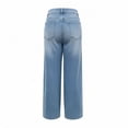 thumbnail image 6 of Zulora Women's High Waist Wide Leg Jeans Cuffed Hem Denim Pants Vintage Casual Straight Trousers for Spring Summer, 6 of 6