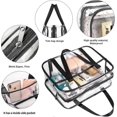 thumbnail image 4 of Clear Cosmetics Bag Transparent Tote Bag Thick PVC Zippered Toiletry Carry Pouch Waterproof Makeup Artist Large Bag Diaper Shoulder Bag Beach Bag, 4 of 5