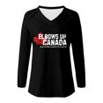 thumbnail image 3 of MHFRRA Camiseta de Manga Larga con Cuello En V y Estampado de La Bandera de Canadá para Mujer Negro, 3 of 3