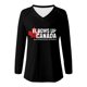 thumbnail image 3 of MHFRRA Camiseta de Manga Larga con Cuello En V y Estampado de La Bandera de Canadá para Mujer Negro, 3 of 3