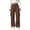 Brown -CY30, variant on Parachute Pants Women Baggy Straight Leg Drawstring Lightweight Cargo Pants Y2k Pant Streetwear Multi Pockets Khaki S