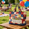 thumbnail image 5 of USA 250th Anniversary Tote Bag, "Blooming for 250 Years" Floral & Flag Quilted Shoulder Bag, Patriotic Reusable Tote for 1776-2026 Celebrations, 5 of 5