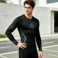 thumbnail image 6 of Compression Shirt Men Slimming Body Shaper Long Sleeve Crewneck Workout Shirts Tummy Control Undershirts, 6 of 6
