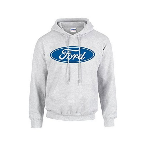 Ford Oval Hooded Sweatshirt Ford Logo Design Hoodie Motor Company Car Enthusiast Pullover Hood Classic Retro-Lightgrey-XXL