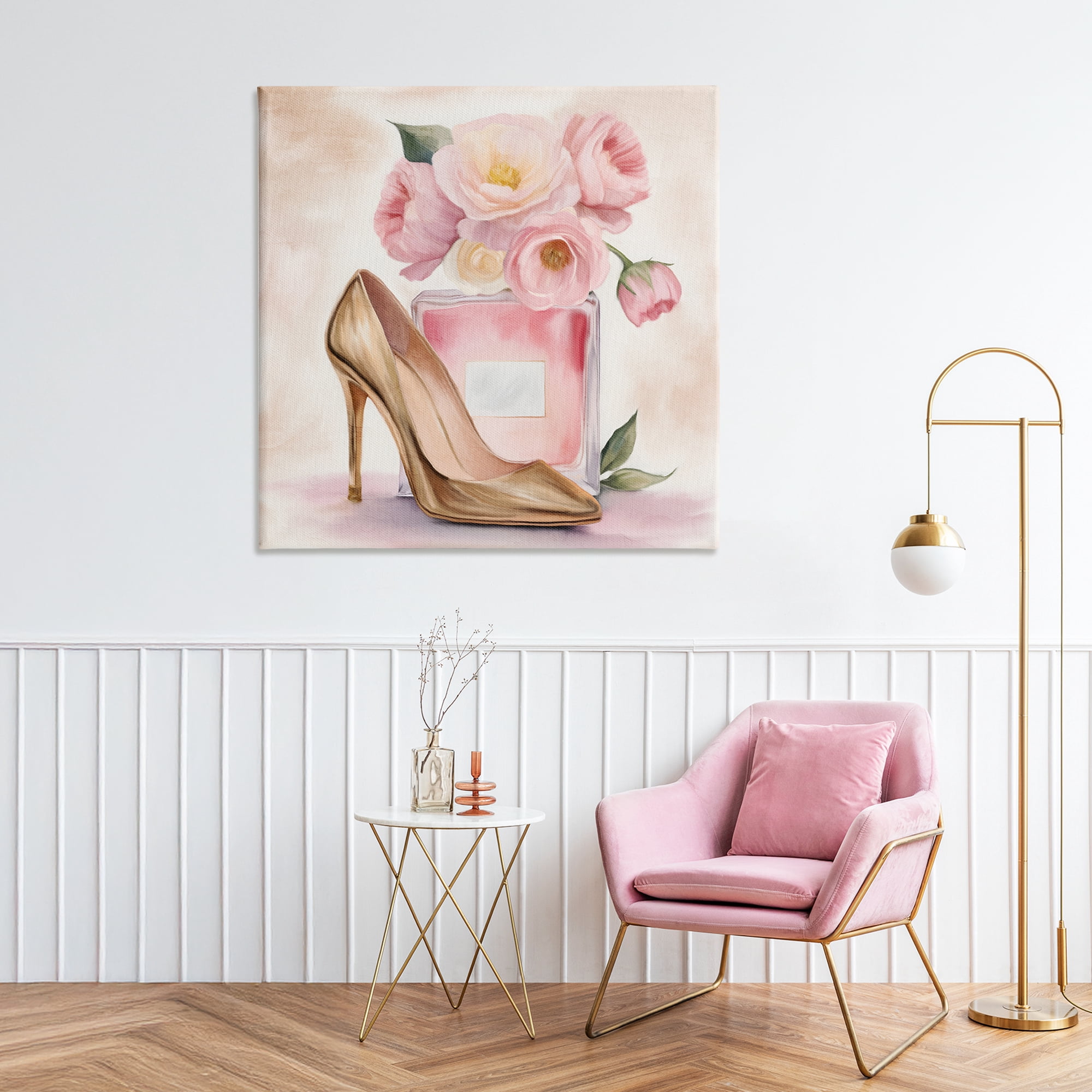 Stupell Industries Pink Beauty Heel & Flowers Canvas Wall Art, design by Kim Allen