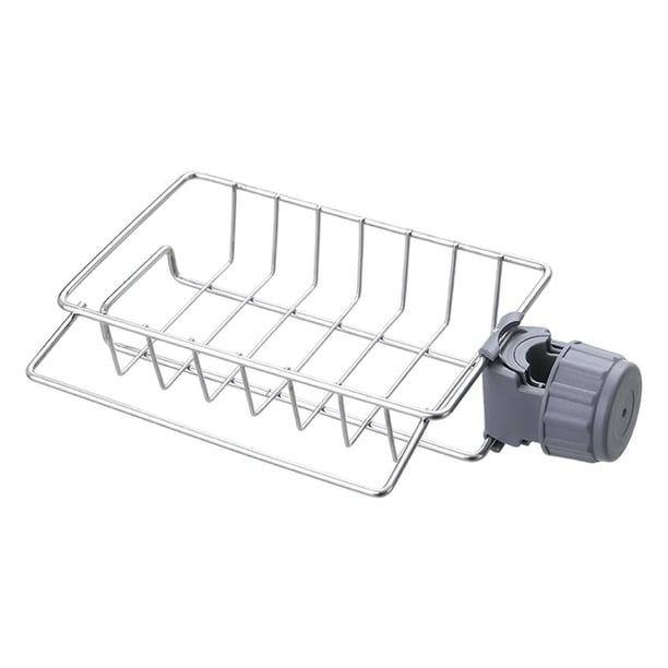 Yhmxh Utensilios de cocina Estante de almacenamiento de acero inoxidable para fregadero de cocina, estante para grifo, escurridor de platos, cesta colgante Muebles para cocina Accesorios de cocina