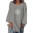thumbnail image 2 of IROINNID Ladies Long Sleeve T Shirts O-Neck Printing Loose Home Autumn T-shirt Tops,Gray, 2 of 6