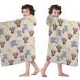 thumbnail image 4 of White Highland Cow Flower Bathtub Pattern Hooded Bath Towel，60"x35" for Ages 3 To 12 Kids, Quick Dry Lightweight Soft Microfiber Hood Beach Towel Cover Up for Kids, 4 of 7