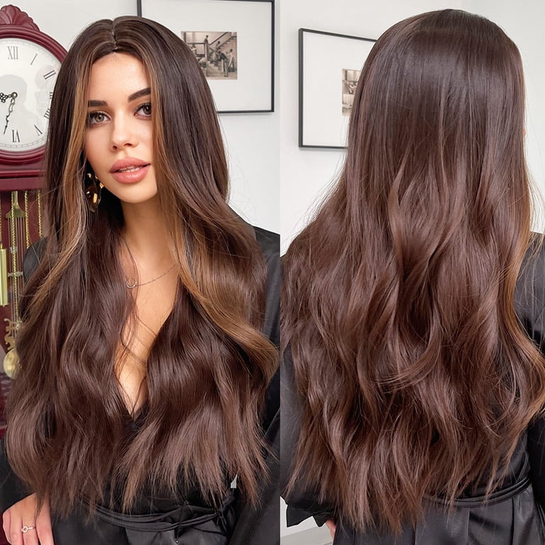 Long Blonde Brown Wig for Women Natural Straight Cosplay  display picture 1