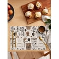 thumbnail image 2 of Coffee Cup Placemats Set of 6 Coffee Beans Linen Background Heat Insulation Washable Place Mats, Rustic Non-Slip Table Mats for Dining Table Party Kitchen Decor,13x19 Inch, 2 of 4