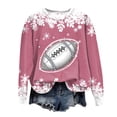 thumbnail image 5 of GEWSEY Womens Football Sweatshirt Sparkly Sequin Rugby Sweatshirts Game Day Pullover Tops Fall Weekend Events Family Outfits (Hot Pink, XL), 5 of 6