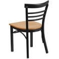 thumbnail image 5 of Flash Furniture 2 Pack HERCULES Series Black Three-Slat Ladder Back Metal Restaurant Chair - Natural Wood Seat, 5 of 8