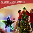 thumbnail image 3 of Christmas Star Tree Topper, Double Sided Tunnel Mirror Surface, 12 Lighting Modes, Built-in 6 Projected Patterns, Multi-color Light, 3 of 7