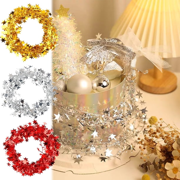 Xihbxyly Guirnalda de Luces Led con Forma de Estrella, Cable de Cobre Blanco Cálido, Funciona con Pilas, Decoración Romántica para El Hogar, Iluminación para Bodas, Versátil para Cualquier Ocasión, 5